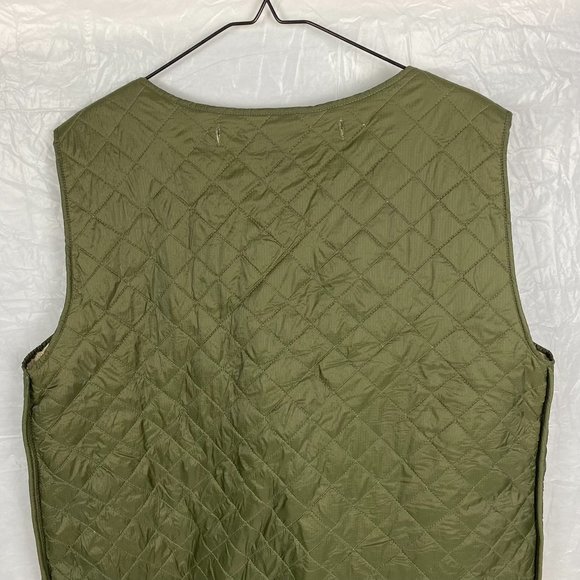Men's Country Road Size M Khaki Green Tan Sleeveless Quilted Non Closer Vest - Picture 9 of 12